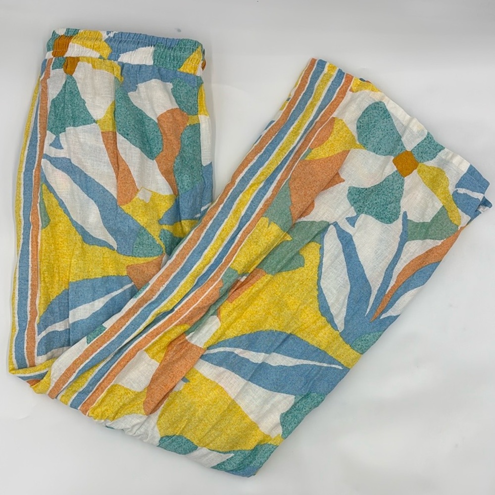 Calypso St. Barth Linen-Blend Printed Pants